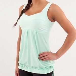Lululemon Drawstring Tank Top Size 8 Teal Green